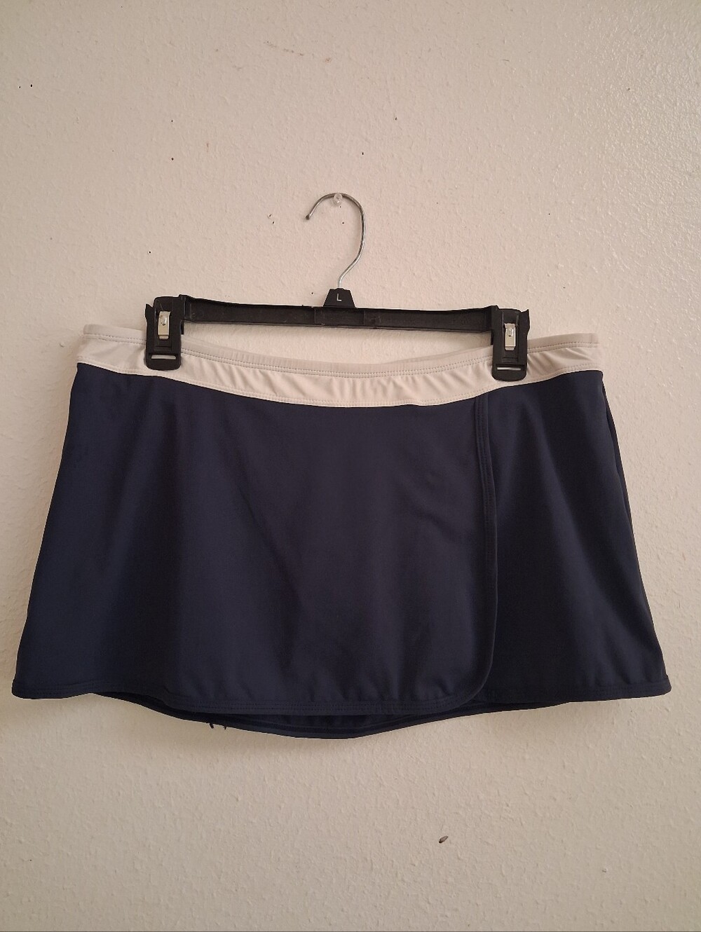 Anne Cole Navy Blue Swim Skirt Skort Bikini Bottom Size M